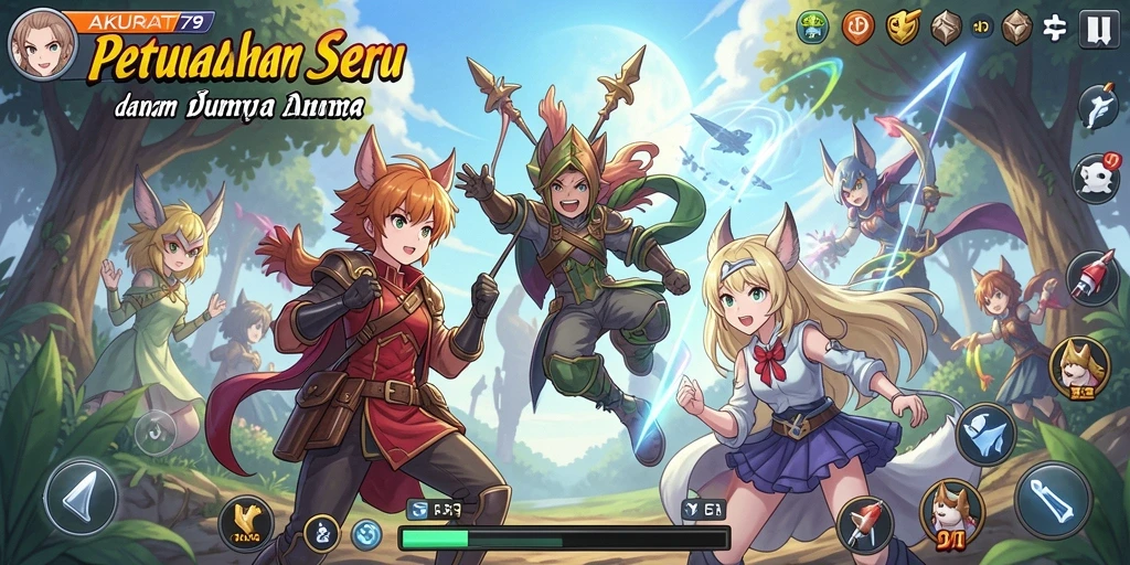 Menampilkan gameplay seru dengan karakter anime yang khas.