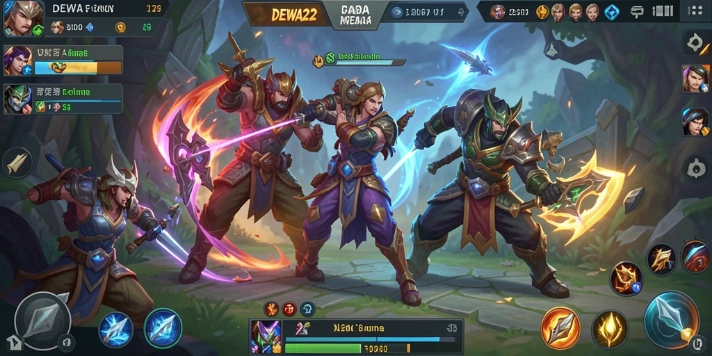 Gameplay seru DEWA22 di arena MOBA yang memukau.