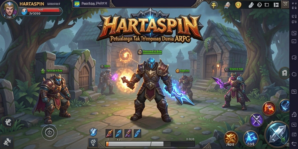 Gameplay seru HARTASPIN di dunia fantasi yang luas.