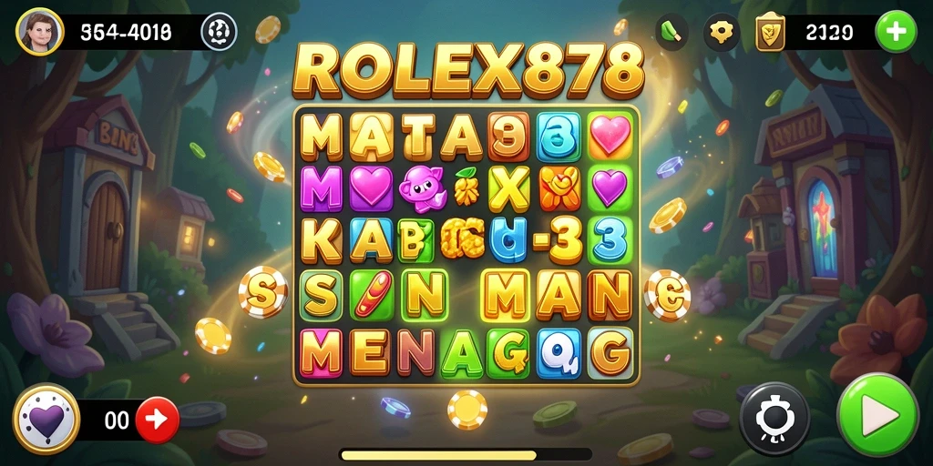 Tangkapan layar dari <strong>ROLEX878</strong> menampilkan gameplay Match-3 yang seru.
