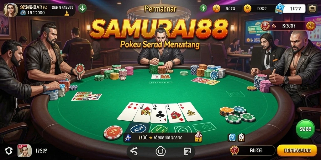 Tampilan gameplay Poker yang mengasyikkan di SAMURAI88.