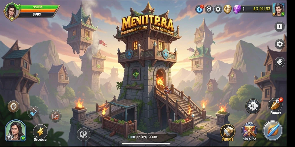 Tampilan gameplay SVIP2 yang menampilkan menara beraksi melawan musuh.