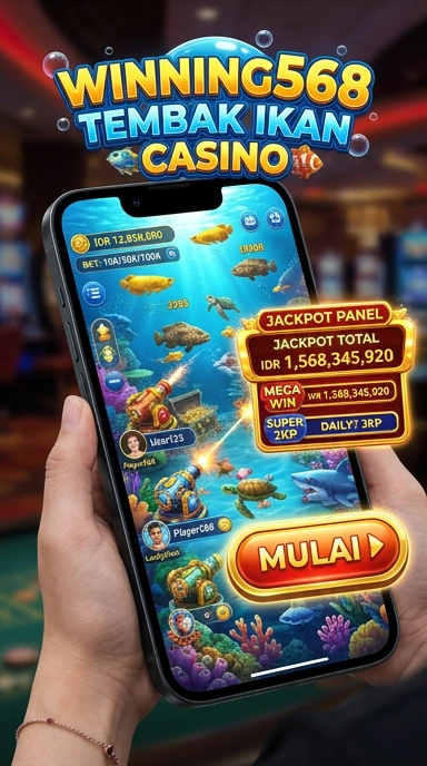 Tampilan aplikasi winning568 dengan berbagai kategori yang mudah diakses.